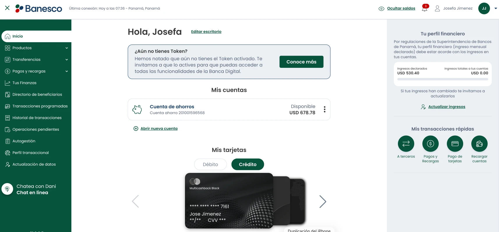 En el menú lateral, selecciona Actualización de datos.
